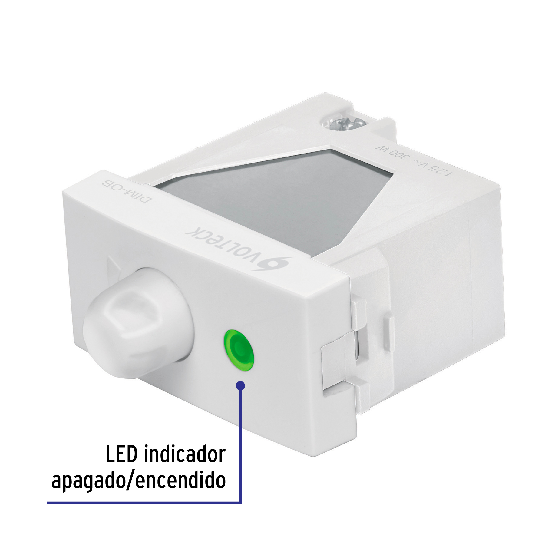 Dimmer giratorio, línea Oslo, color blanco - DIM-OB / 48330 Dimmer giratorio, línea Oslo, color blanco - DIM-OB / 48330