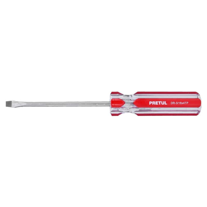 Desarmador plano, 3/16 x 4', mango PVC, Pretul - DR-3/16X4TP / 21458 Desarmador plano, 3/16 x 4', mango PVC, Pretul - DR-3/16X4TP / 21458