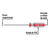 Desarmador plano, 3/16 x 6', mango PVC, Pretul - DR-3/16X6TP / 21457