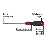 Desarmador plano, 5/16 x 6', mango Comfort Grip, Pretul - DR-5/16X6BP / 21485