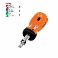 Desarmador tipo trompo con matraca, 6 puntas dobles, blister - DTROM-12B / 10494 Desarmador tipo trompo con matraca, 6 puntas dobles, blister - DTROM-12B / 10494