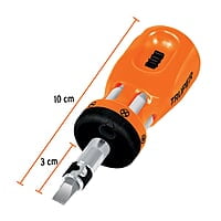 Desarmador tipo trompo con matraca, 6 puntas dobles, blister - DTROM-12B / 10494 Desarmador tipo trompo con matraca, 6 puntas dobles, blister - DTROM-12B / 10494