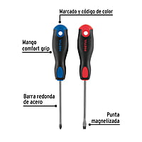 Duo de desarmadores, 1/4x4, mango Comfort Grip, Pretul - DUO-1/4X4BP / 20215 Duo de desarmadores, 1/4x4, mango Comfort Grip, Pretul - DUO-1/4X4BP / 20215