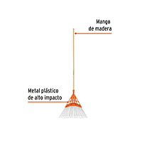 Escoba metal/plástica 22 dientes, cabeza recta, alto impacto - EMP-22 / 14332