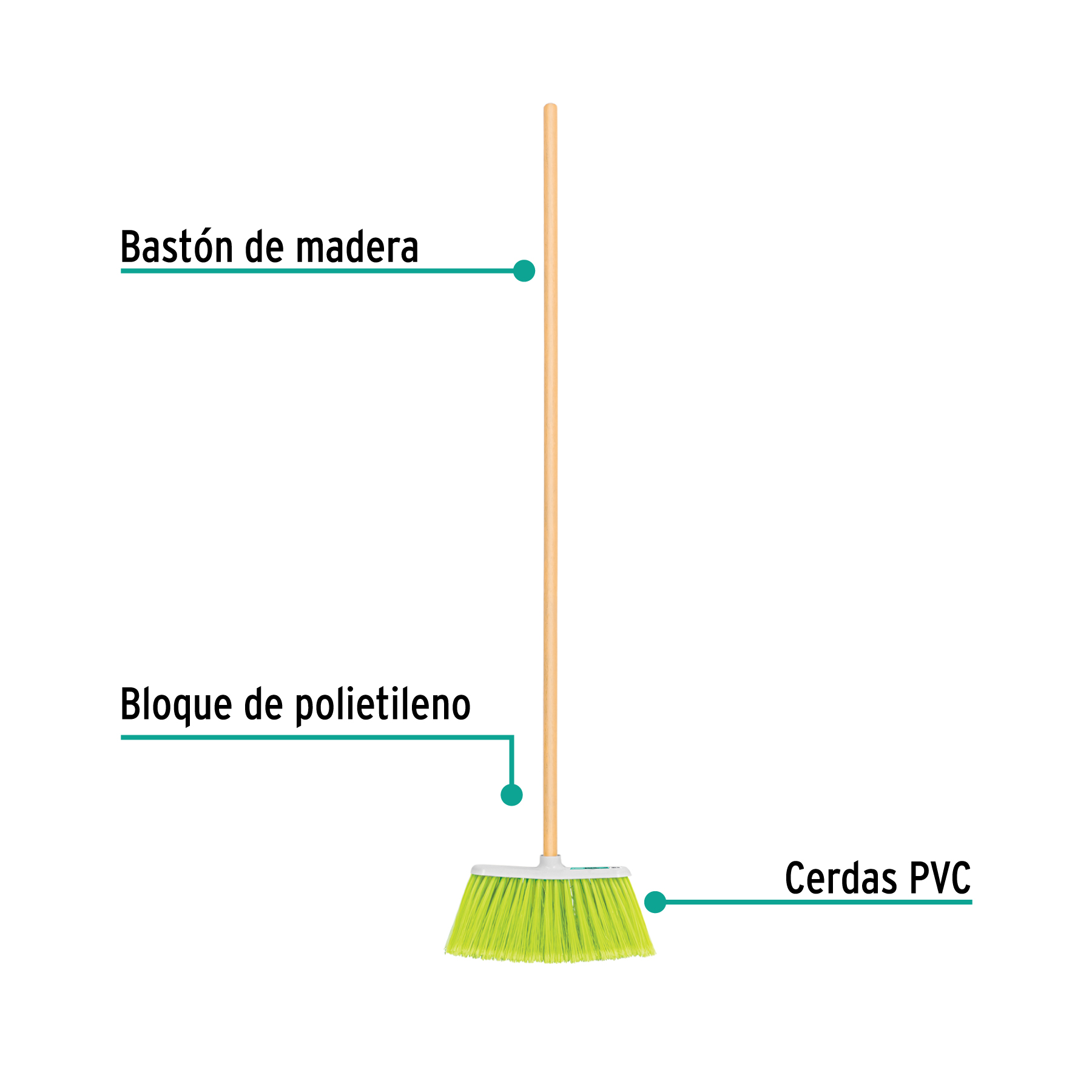 Escoba de vinilo, tipo cepillo, mediana - ES-200C / 57054 Escoba de vinilo, tipo cepillo, mediana - ES-200C / 57054