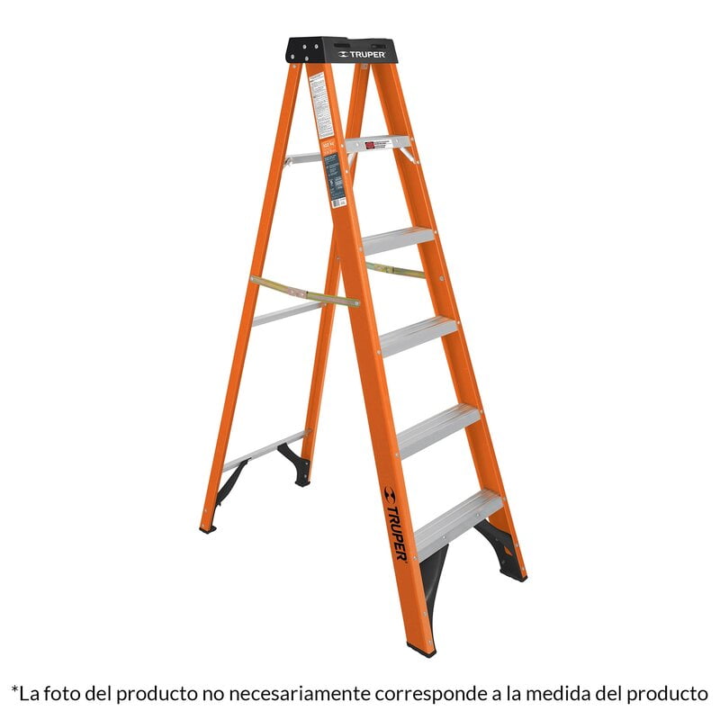 Escalera de tijera, tipo ll, 7 peldaños, fibra de vidrio - EST-27FV / 100227