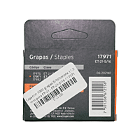 Caja con 1000 grapas 5/16'corona 11.3 mm para ET-21 - ET-21-5/16 / 17971 Caja con 1000 grapas 5/16'corona 11.3 mm para ET-21 - ET-21-5/16 / 17971