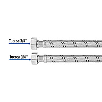 Manguera de hule, 3/4x3/4', 60cm, acero, usos generales - FBO-3460X / 49130