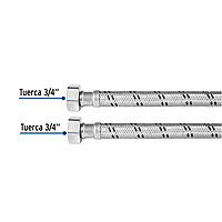 Manguera de hule, 3/4', 80 cm, acero, usos generales - FBO-3480X / 49133 Manguera de hule, 3/4', 80 cm, acero, usos generales - FBO-3480X / 49133