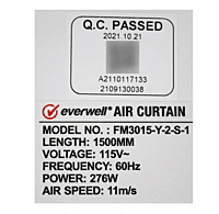 Cortina de Aire, EVERWELL, 115V, 48" Reforz - FM3012-Y-2-S-1 Cortina de Aire, EVERWELL, 115V, 48" Reforz - FM3012-Y-2-S-1
