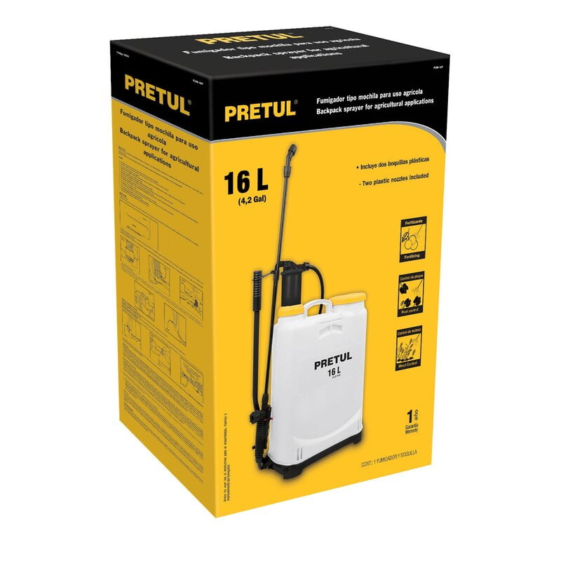 Fumigador de mochila, 16 lts, Pretul - FUM-16P / 24584 Fumigador de mochila, 16 lts, Pretul - FUM-16P / 24584