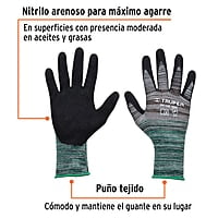 Guantes de nylon recubiertos de nitrilo arenoso, medianos - GU-132 / 17064 Guantes de nylon recubiertos de nitrilo arenoso, medianos - GU-132 / 17064