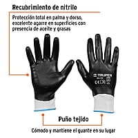 Guantes de poliéster con recubrimiento de nitrilo, medianos - GU-152 / 18026 Guantes de poliéster con recubrimiento de nitrilo, medianos - GU-152 / 18026