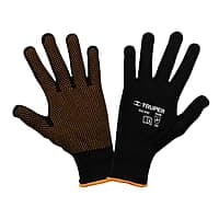 Guantes de poliéster con puntos de PVC en palma, grandes - GU-443 / 12652