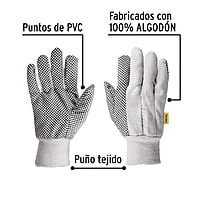 Guantes de algodón con puntos PVC en palma, unitalla,Pretul - GU-455 / 20330 Guantes de algodón con puntos PVC en palma, unitalla,Pretul - GU-455 / 20330