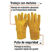 Guantes de carnaza, cortos, unitalla - GU-535 / 14241 Guantes de carnaza, cortos, unitalla - GU-535 / 14241