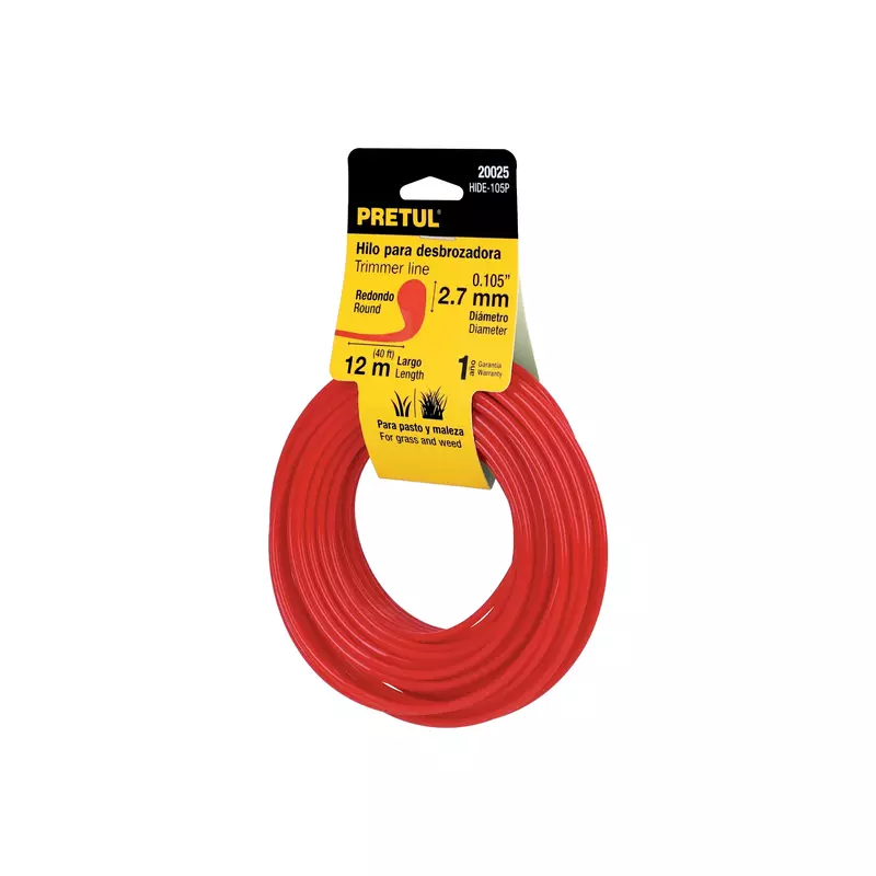 Tarjeta con 12 m hilo redondo 2.7 mm p/desbrozadora, Pretul - HIDE-105P / 20025