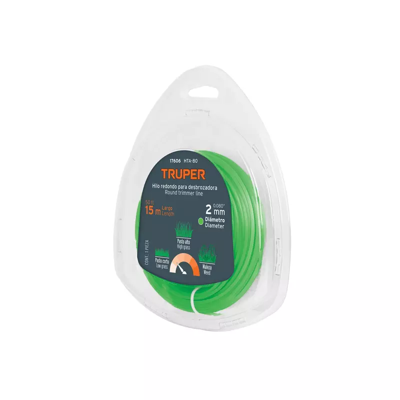 Blíster con 15 m de hilo redondo 2 mm para desbrozadora - HTA-80 / 17606