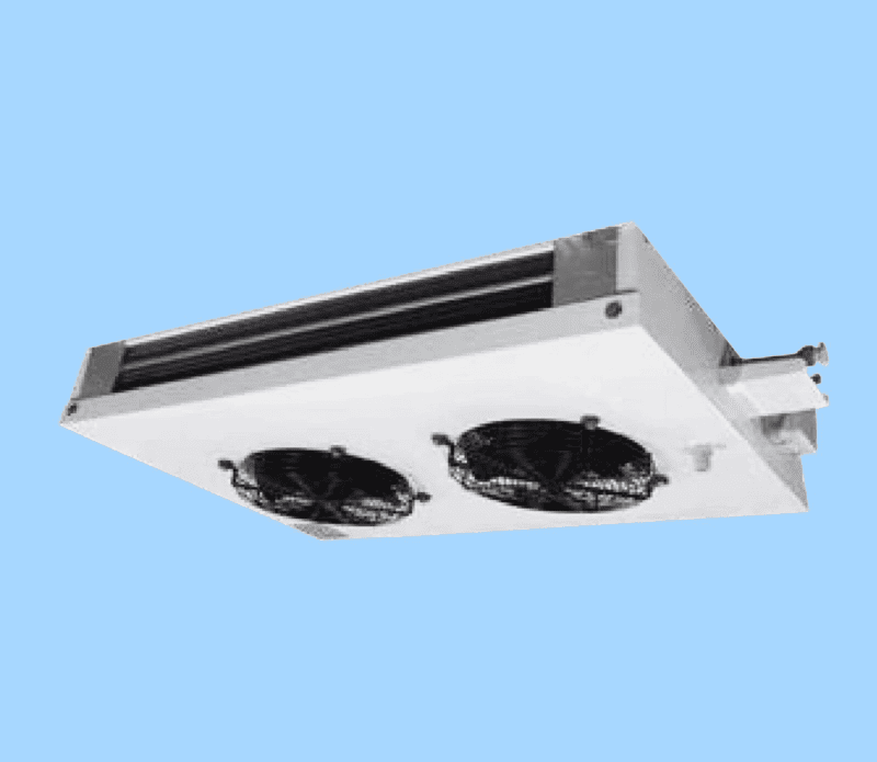 Evaporador Hispania Doble Flujo Deshielo Eléctrico  Modelo HED-1E 76-6B Voltaje 230V/1F/60HZ   BTU/HR 32 °F Y 10 °F TD 8058   BTU/HR 25 °F Y 10 °F TD 7582 A.P.P. 6.3 Ventiladores  1