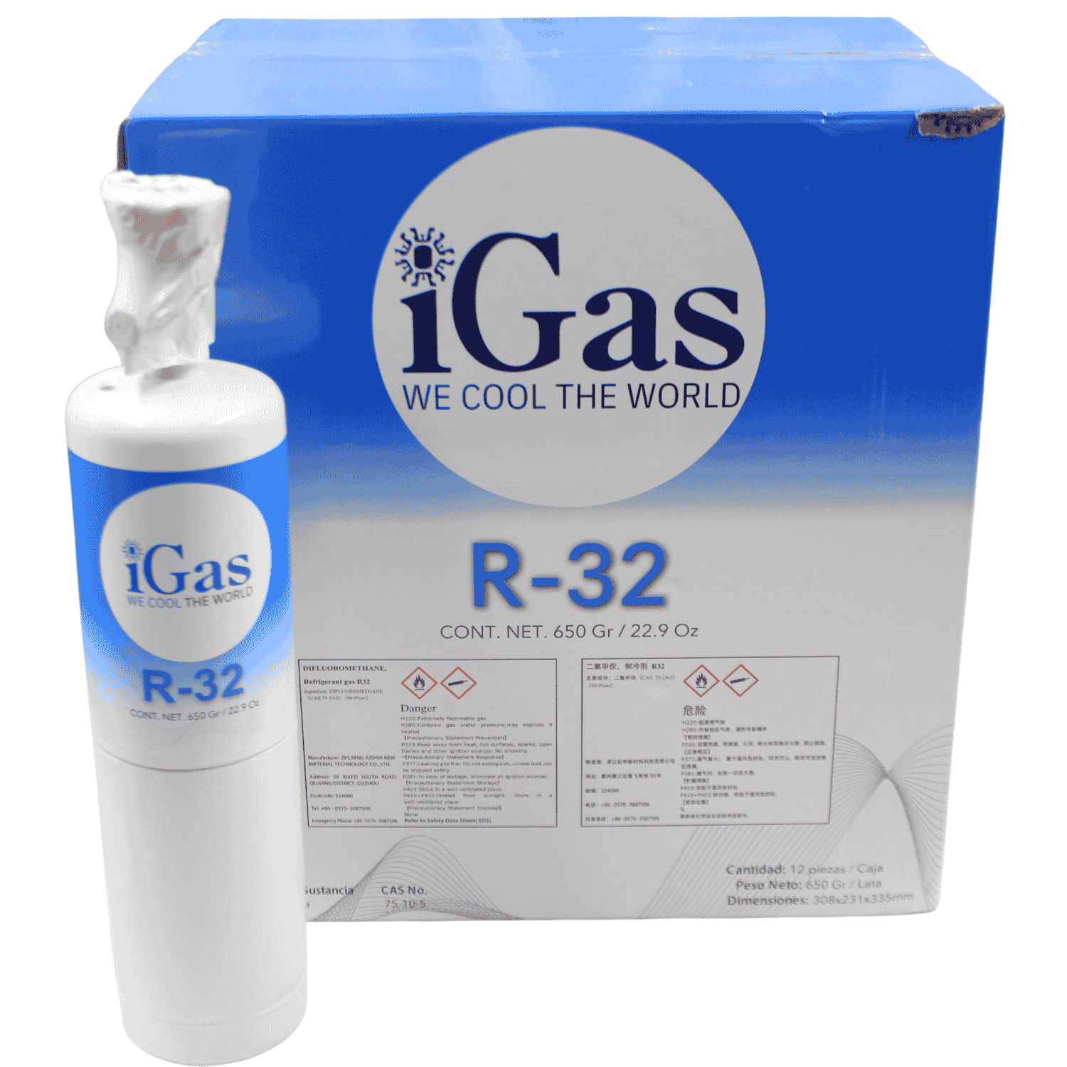 Gas Refrigerante R-32 IGAS Lata 650 Grms - IGAS32650