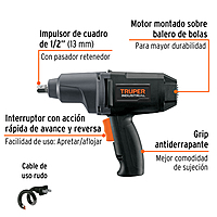 IMP-1/2N Llave neumática de impacto, industrial, 1/2' de 900 w Truper IMP-1/2N Llave neumática de impacto, industrial, 1/2' de 900 w Truper