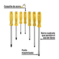 Juego de 7 desarmadores de impacto, Pretul - J-DIMP-7 / 21378 Juego de 7 desarmadores de impacto, Pretul - J-DIMP-7 / 21378