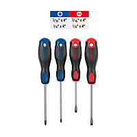 Juego de desarmadores, 4 piezas, mango Comfort Grip, Pretul - JD-4BP / 20218 Juego de desarmadores, 4 piezas, mango Comfort Grip, Pretul - JD-4BP / 20218
