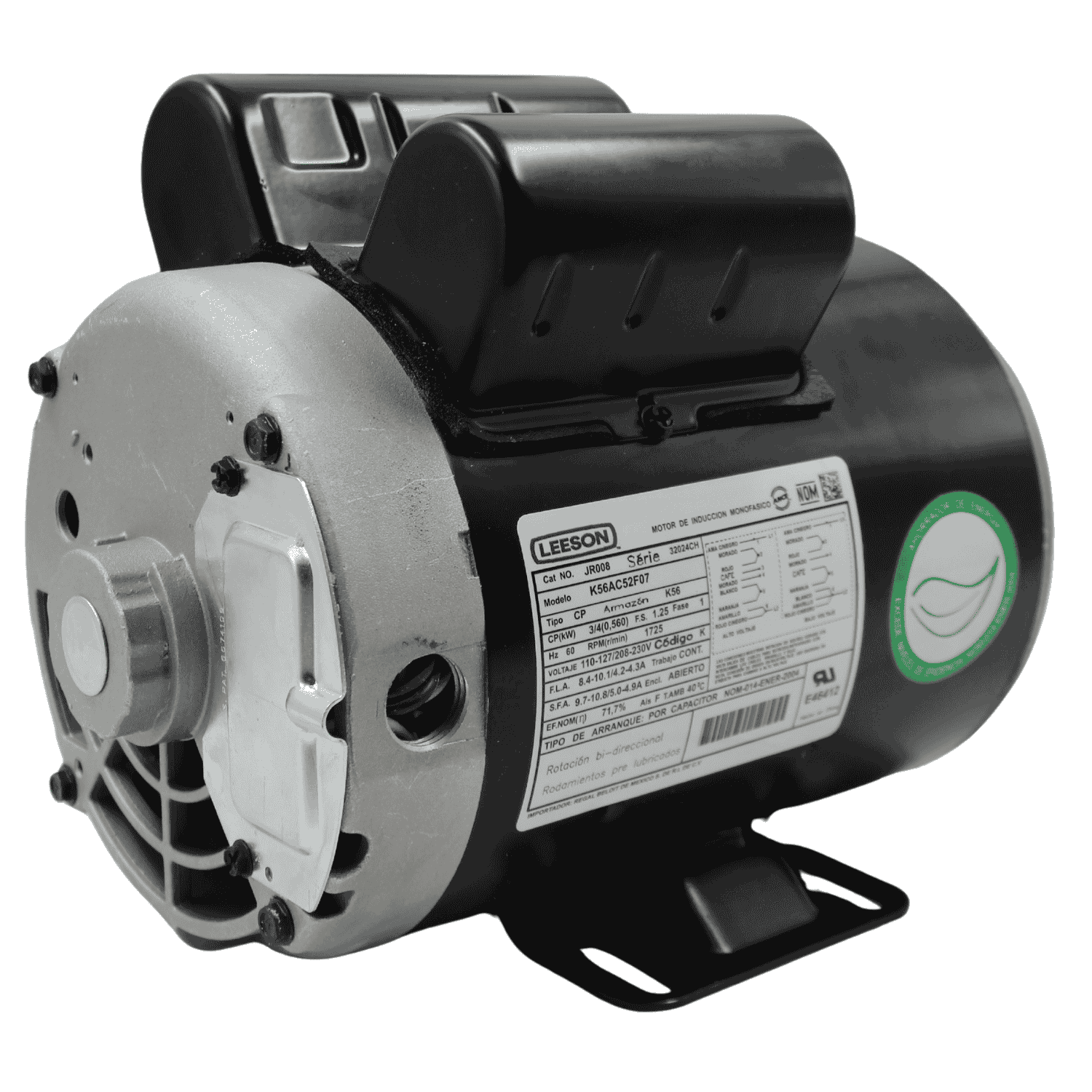 Motor 3/4 hp 115 – 230 v 1800 rpm Marathon , rotación CW/CCW - JR008