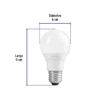 Lámpara LED A19 6 W (equiv. 40 W) luz de día blíster Volteck - 46856 - LED-40F - Caja con 12 Pieza – Master 96