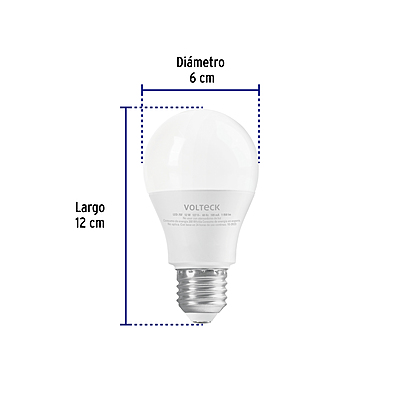 Lámpara LED A19 12 W (equiv. 75W) luz de día blíster Volteck - LED-75F / 46860
