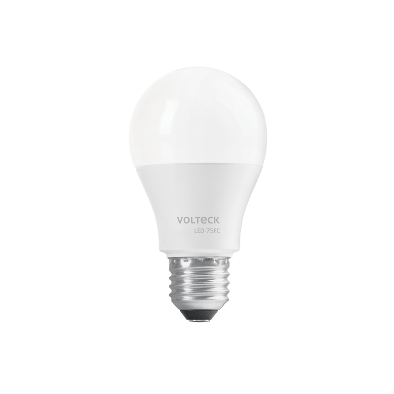 Lámpara LED tipo bulbo A19 12 W luz de día, caja, Volteck - LED-75FC / 47548