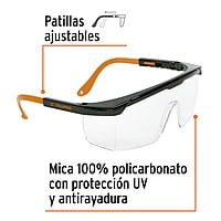 Lentes de seguridad ajustables, mica transparente, Classic - LEN-2000 / 14284 Lentes de seguridad ajustables, mica transparente, Classic - LEN-2000 / 14284