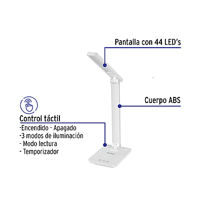 Lámpara de LED 8W 5 niveles de iluminación para escritorio - 49323 - LES-300L - Caja con 1 Pieza – Master 10
