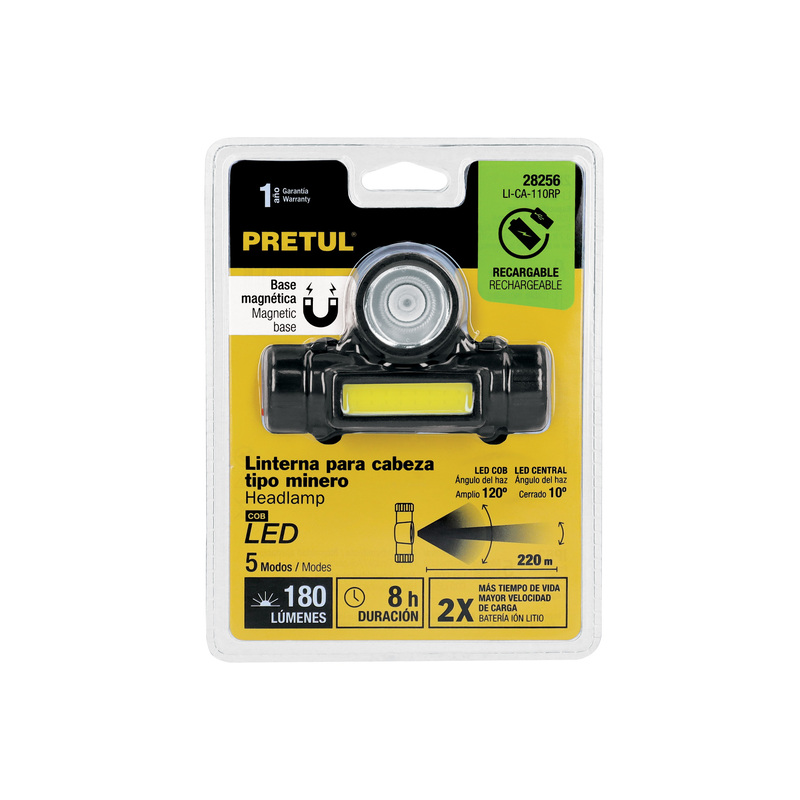 Linterna de minero LED 180 lm, con imán, recargable, PRETUL - 28256 - LI-CA-110RP - Caja con 4 Pieza – Master 72 Linterna de minero LED 180 lm, con imán, recargable, PRETUL - 28256 - LI-CA-110RP - Caja con 4 Pieza – Master 72