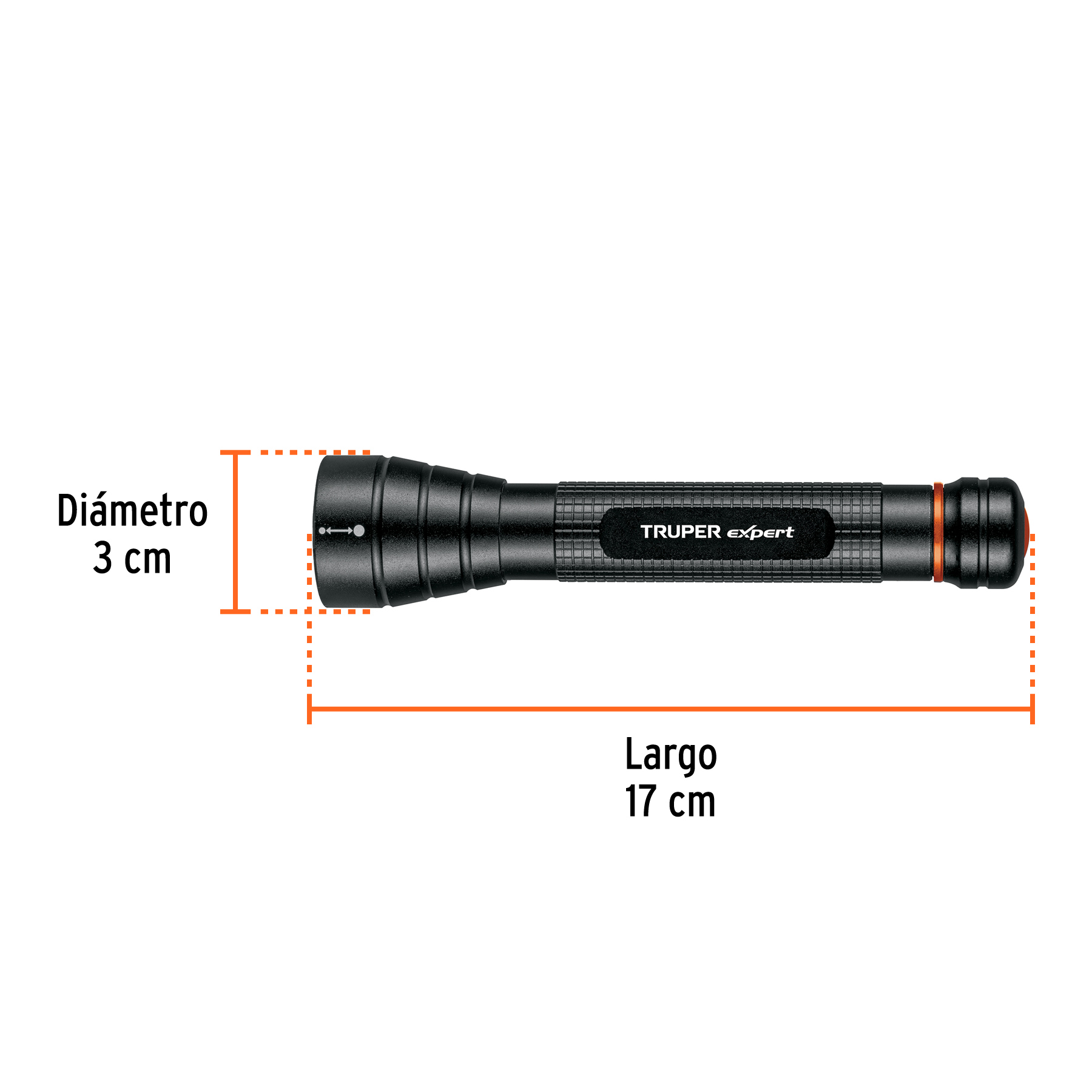 Linterna de aluminio LED Cree 235 lm con 2 pilas AA, Truper-LINA-2AAN / 18800