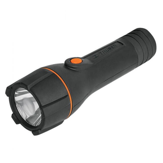 Linterna plástica 1 LED 180 lm con 2 pilas D, Truper-LIPLA-180 / 13019