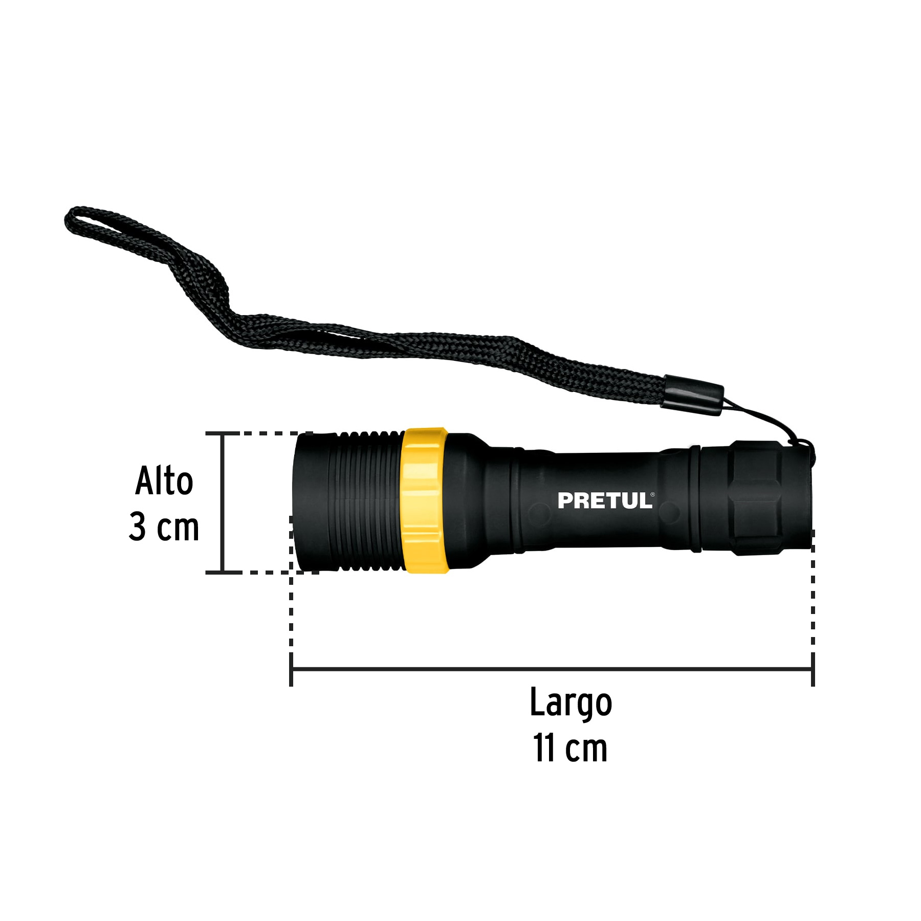 Linterna plástica 1 LED 40 lm de 1 pila AA, PRETUL-LIPLA-40P / 28019