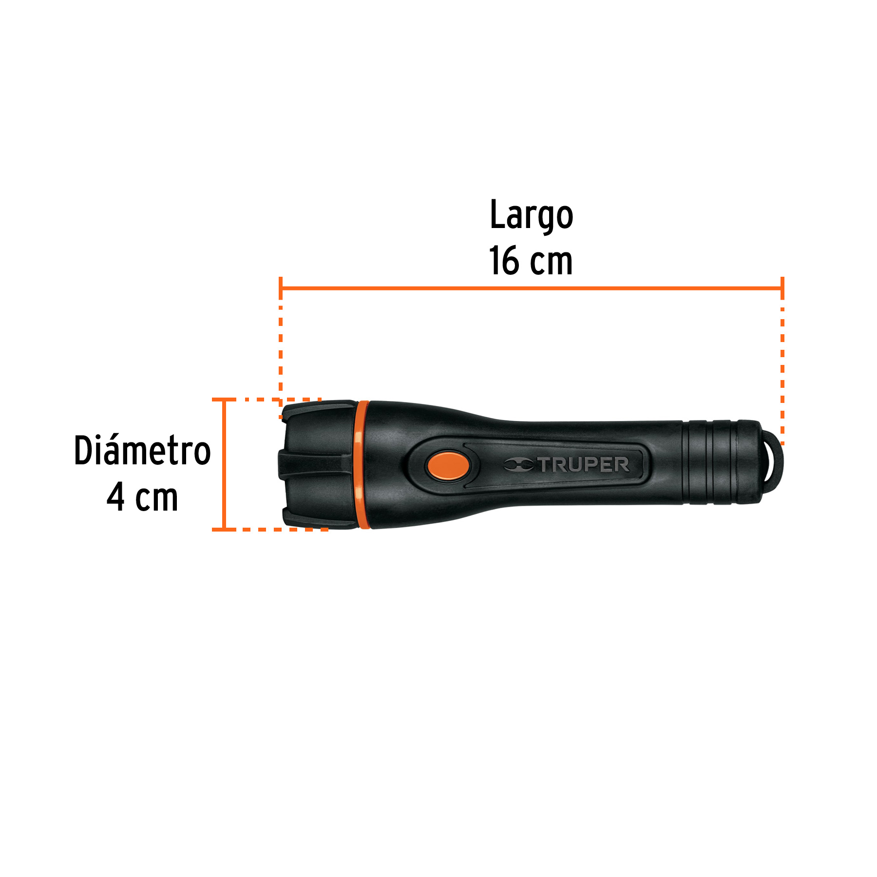 Linterna plástica 1 LED 80 lm con 2 pilas AA, Truper-LIPLA-80 / 13018 Linterna plástica 1 LED 80 lm con 2 pilas AA, Truper-LIPLA-80 / 13018