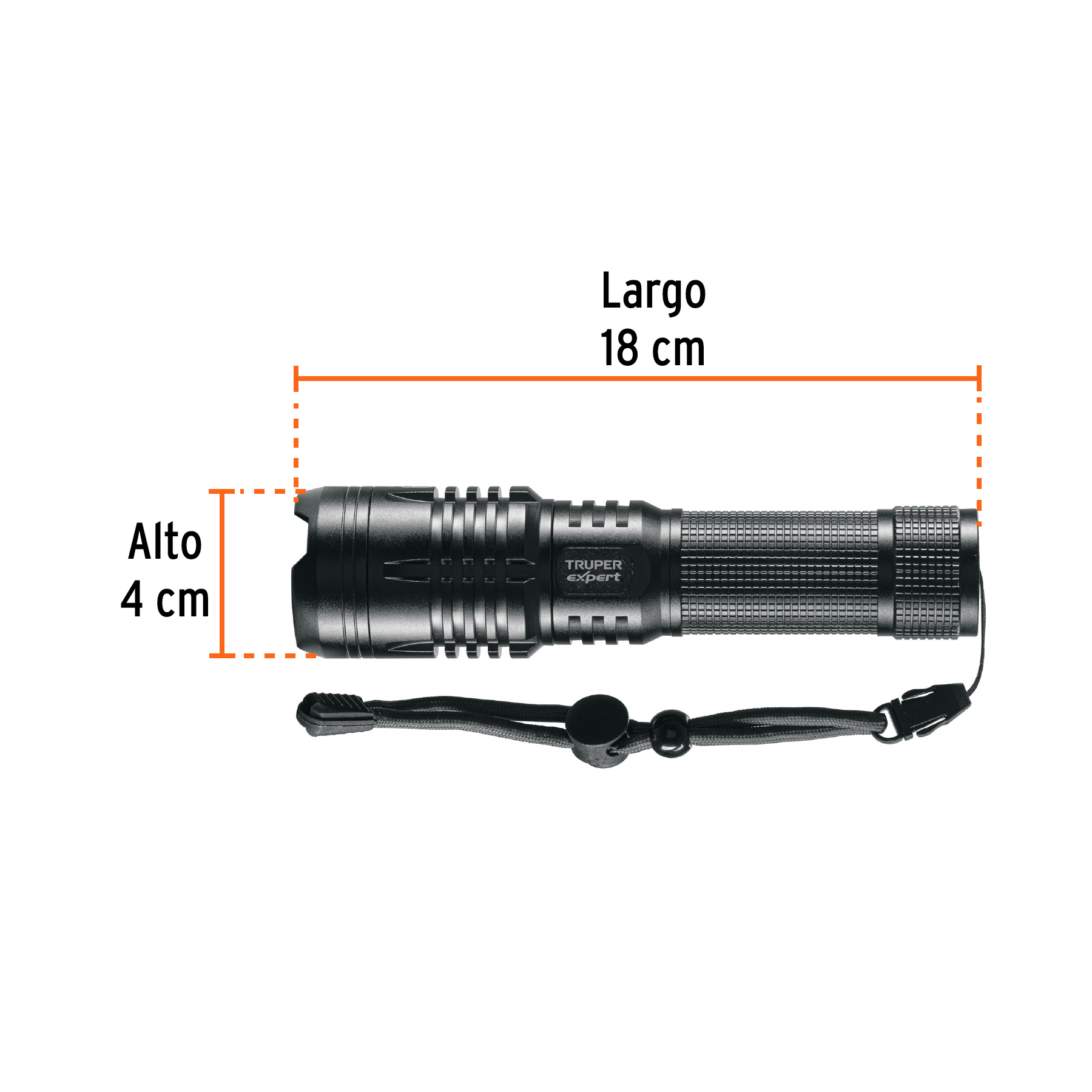Linterna LED recargable, de aluminio,1,300 lm, TRUPER EXPERT-LIXR-2D / 16778