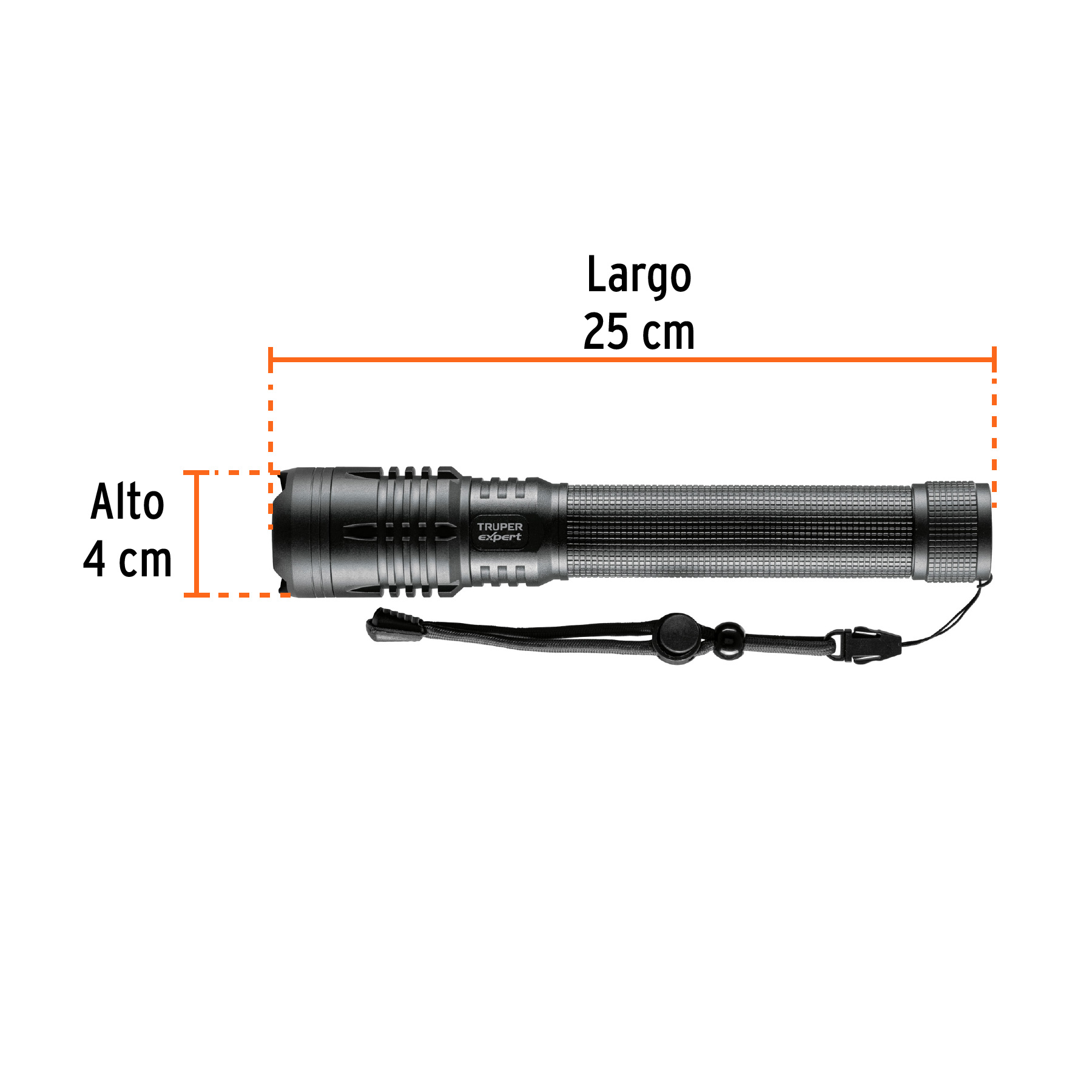 Linterna LED recargable, de aluminio,2,000 lm, TRUPER EXPERT-LIXR-3D / 16779