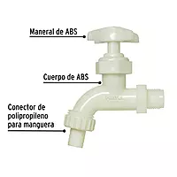 Llave de naríz para jardín, 59 gr, 1/2', plástica, Pretul - LL-17P / 29030