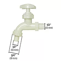 Llave de naríz para jardín, 59 gr, 1/2', plástica, Pretul - LL-17P / 29030