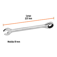 Llave combinada con matraca, 19 x 237 mm, Truper Expert - LL-2019MX / 15749
