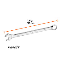 Llave combinada, extralarga, 5/8' x 240 mm - LL-2020 / 15596
