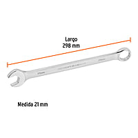 Llave combinada, extralarga, milimétrica, 21 x 298 mm - LL-2021M / 15625