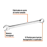 Llave combinada, extralarga, 11/16' x 255 mm - 15597 LL-2022