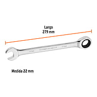 Llave combinada con matraca, 22 x 279 mm, Truper Expert - LL-2022MX / 13624