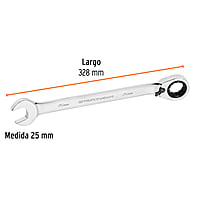 Llave combinada con matraca, reversible, 25x328 mm, Truper E - LL-2025MXR / 13769