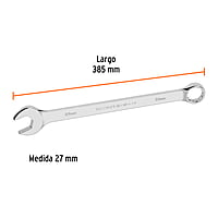 Llave combinada, extralarga, milimétrica, 27 x 385 mm - LL-2027M / 15629