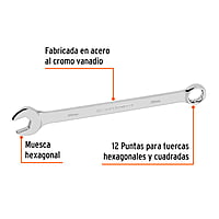 Llave combinada, extralarga, milimétrica, 28 x 393 mm - LL-2028M / 15630